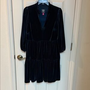 Vince camuto  navy velvet dress size 10